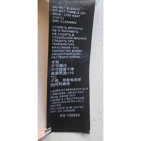 The Kooples Shirt Womens Small White Silk Blend Puff Sleeve Button Jacquard - Picture 8 of 15